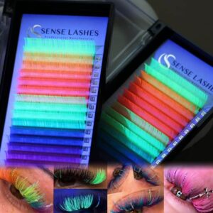 Glow Fluorescent Colorful Lashes Extension 0.07mm