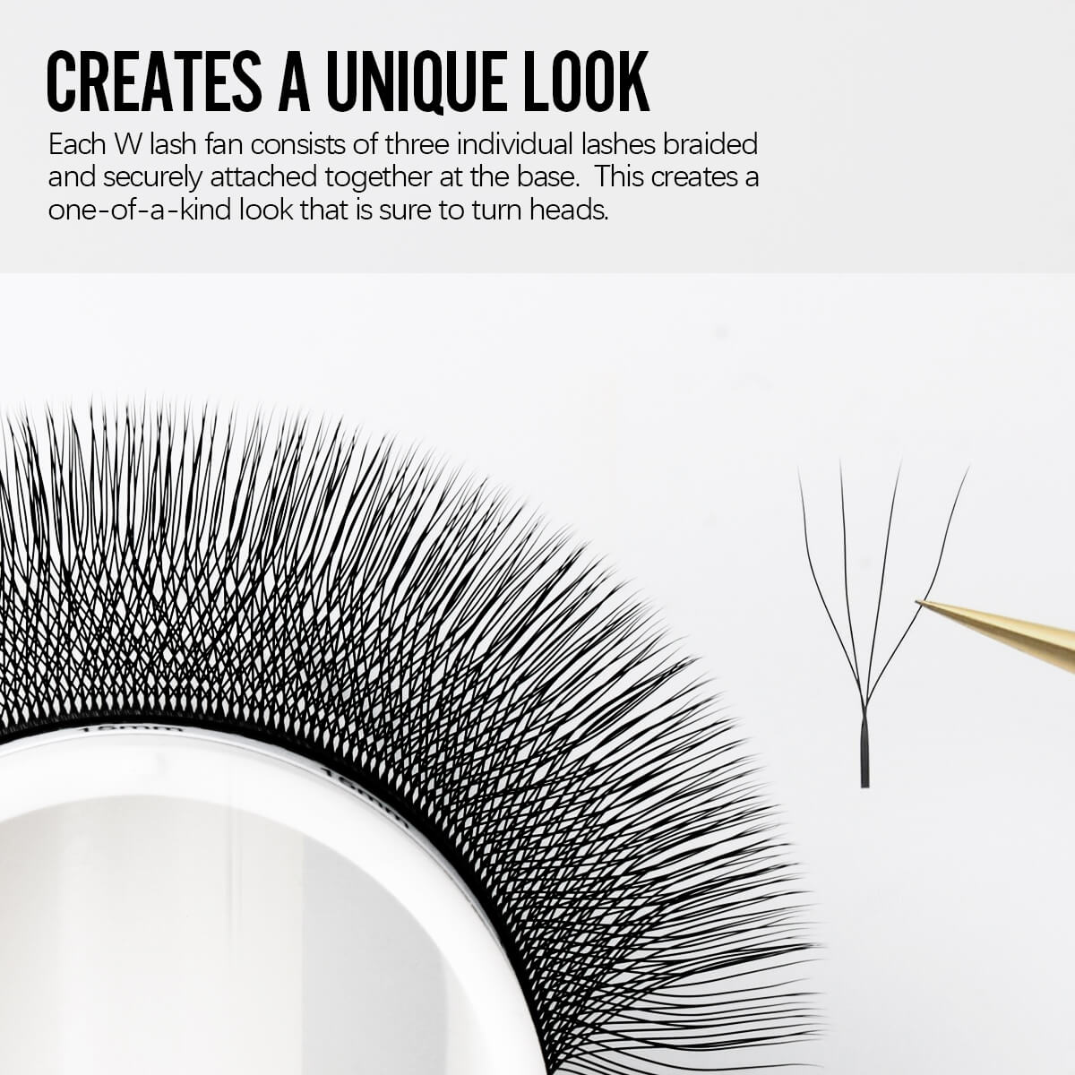 W Shape 4D Premade Volume Fan Lashes - imagine 3